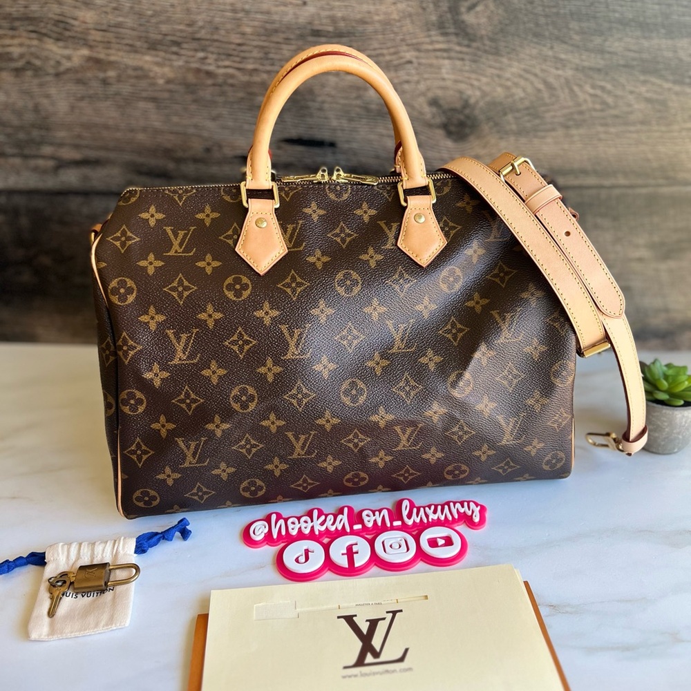 SOLD elsewhere Authentic Louis Vuitton Speedy 35 Bandouliere Monogram Handbag
